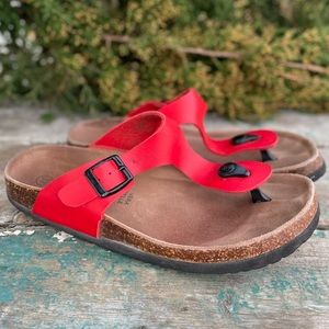 Blocco 37 red leather sandals